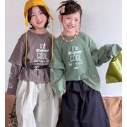 2026 夏新作 トップス 韓国風子供服 子供服 Tシャツ長袖スウェット2色 90cm-150cm