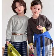 2026 夏新作 トップス 韓国風子供服 子供服 Tシャツ長袖スウェット2色 90cm-150cm
