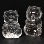彫り物　水晶　豚