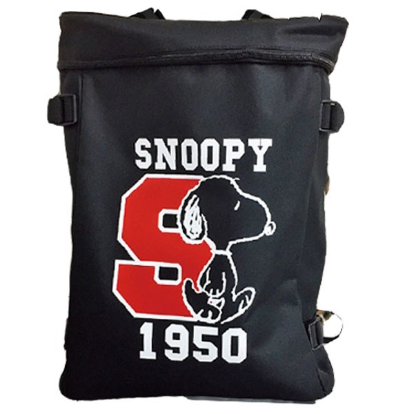 スクエア ボックス リュック スヌーピー ブラック【小ロット販売】