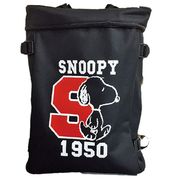 スクエア ボックス リュック スヌーピー ブラック【小ロット販売】