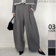 【2026新作商品♪】タックデザインハイウエストカーブパンツ