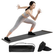 スライドボード ヨガマット 2in1 お家で運動不足解消 180cm 全2色 室内滑走板トレーニングマット ヨガ
