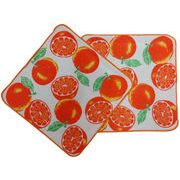 20cmパイル地プリントタオルハンカチ_【オレンジ】日本製