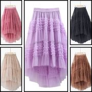 裾が大きく開き、メッシュが繋ぎ目になっているフェアリーレースメッシュスカートV00206