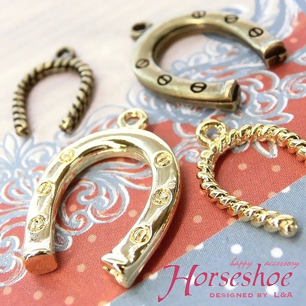 日本製NEW☆2個価格☆L&A☆Horseshoe☆蹄鉄☆幸運の馬蹄チャーム☆最
