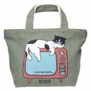 【ランチトート】ファスナー付きミニトートバッグ マツネコテレビ KA ねこ