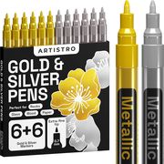 Gold & Silver Paint Pens ゴールド&シルバー ペイントペン ロックペインティング 石 金属 セラミック 陶器