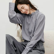 2026年新作 ブラウス 長袖 シャツ トップス レディース ゆったり 体型カバー フリル