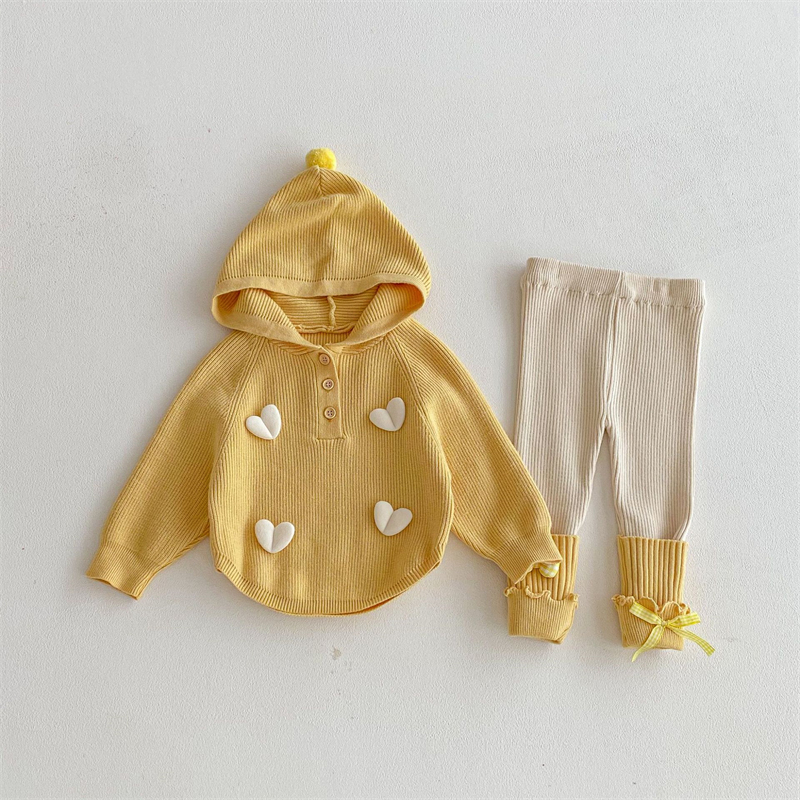 2026春新作　キッズ　ニット　セットアップ　カーディガン　ロングパンツ　可愛い　おしゃれ　子供服