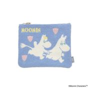 【コスメポーチ】ムーミン MOOMIN サガラ刺繍フラットポーチ ブルー