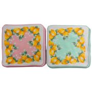 20cmシャーリング地プリントタオルハンカチ_【レモン花】日本製