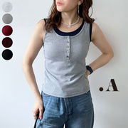 【2026新作】カットリブレイヤードタンク