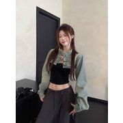 今季マストバイ   早春新作  レトロ  ノースリーブ  デニム  ショート ジャケット   トップス