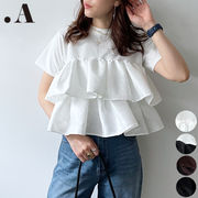 【2026新作予約】天竺ティアードフリルドッキングTシャツ