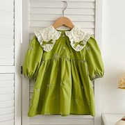 全3色 韓国風 女の子 リボン刺繍ロンパースワンピース 長袖 春秋 ベビー服 女児 おしゃれ 姉妹コーデ