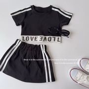 新作夏女の子Ｔシャツ ハーフパンツ キッズショート セットアップ 子供服2点セットLF