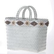 ★人気のパサールバッグ/シェル＆ビーズ デコレーション★　 めちゃ軽＆丈夫＆おしゃれ！！