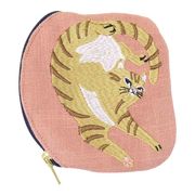 【ポーチ】ouaf ouaf＆miaou marche 刺繍ポーチ トラネコ ねこ