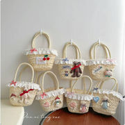 子供用ハンドバッグ ハンドメイド風  春夏お出かけ用 帽子