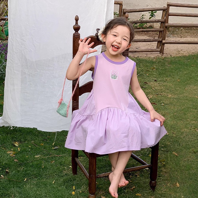 2026夏服※ノースリーブワンピース リボン付き ホワイト コットンワンピース