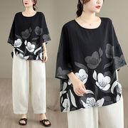 【2026新作】レディース花柄デザイントップスカジュアル