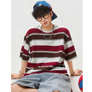 メンズファッション ボーダー柄 半袖 Tシャツ 男女兼用 カジュアル トップス 夏 2026新作★全2色