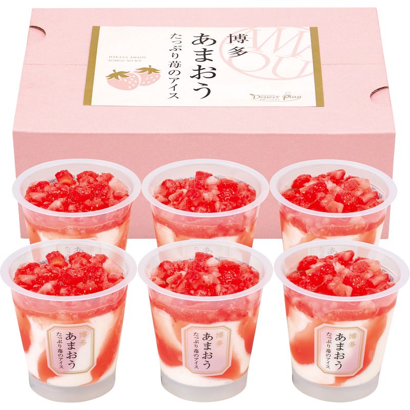博多あまおう たっぷり苺のアイス 74mL×6 AH-TP6C【直送品】［送料無料］