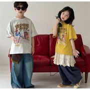 2026 夏新作 Tシャツ 韓国版 アルファベット 半袖 ラウンドネック 上着 男女兼用 トップス 子供服 90~150cm