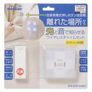 monban CUBE II ワイヤレスチャイムセット 自家発電式押しボタン送信機+光フラッシュAC電源式受信機