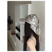 高レビュー多数超特価中 メタリックシルバーバンダナキャップ結び目デザイン春夏用大口注文可