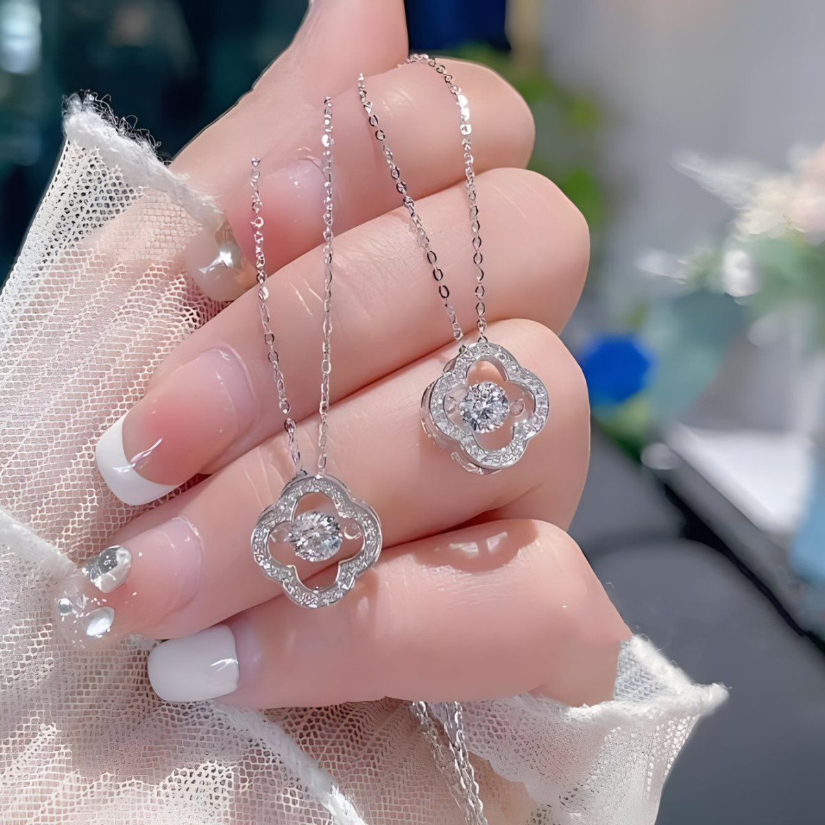ネックレス クローバー レディース 金属アレルギー 高品質 シルバー925 ネック飾り アクセサリー 誕生日