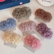 花ヘアコーム　ヘアアクセサリー　レディース　デザイン　韓国風　髪飾り