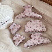 花柄バンスクリップ　ヘアアクセサリー　レディース　デザイン　韓国風　髪飾り