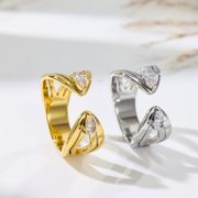 ジルコン　指輪 18K ステンレス リング  大人リング ステンレス 上品 ステンレス指輪 男女 超新作2026年5月