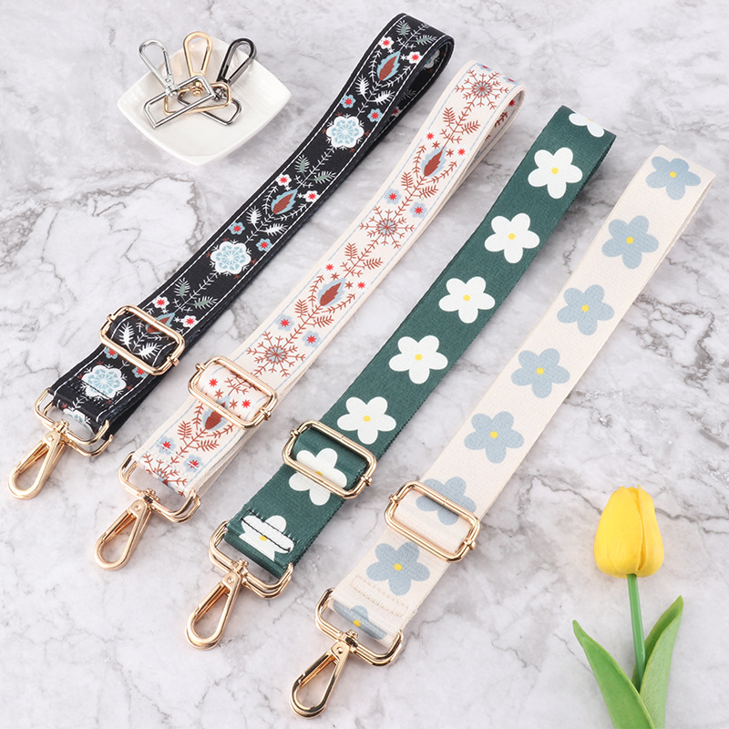 ショルダーベルト 刺繍 バッグ用 ショルダー ストラップ 幅広