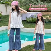 2026夏新作 子供服 　キッズ　女の子　夏コーデ　トップス　デニムフレアパンツ　120～170cm
