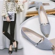 人気★シングルシューズ初秋フラットファッション先のとがったフラットシューズ