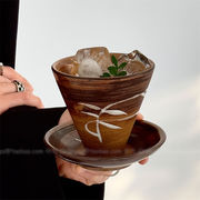 追加限定発売品質保証 レトロ粗陶コーヒーカップセット 陶器製 業務用にも使えるラテ用カップ