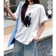フォト ロゴ プリント Tシャツ トップス ゆったり 半袖 カジュアル 【2026新作】