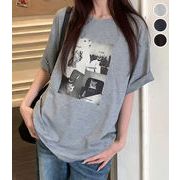 キャット 猫 アニマル フォト プリント Tシャツ 半袖 ゆったり トップス カジュアル 【2026新作】