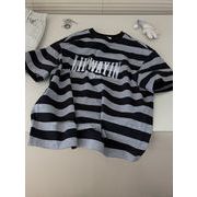 2026 夏 新作 半袖Tシャツ キッズ ユニセックス ストライプ