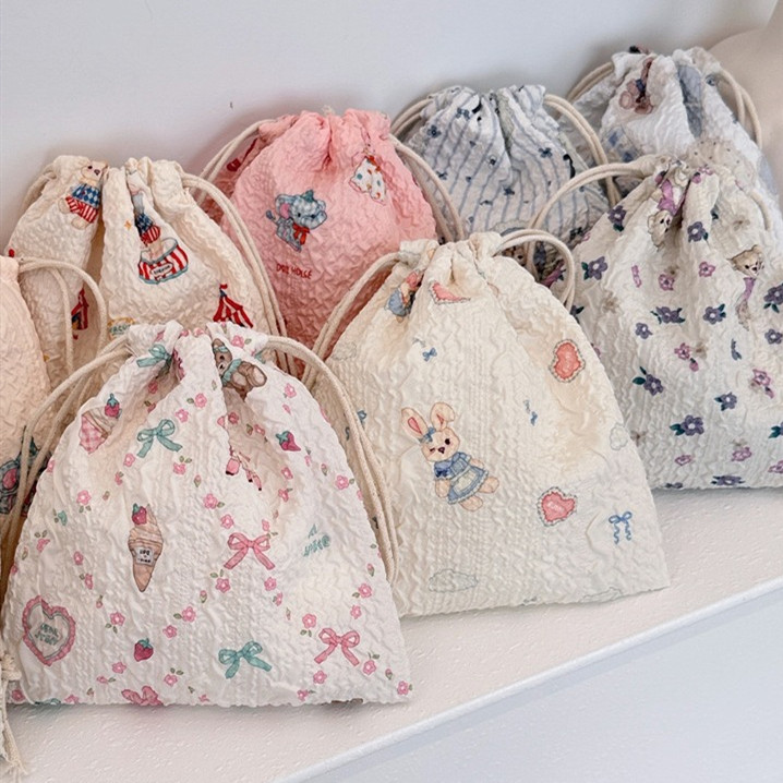 巾着袋 収納袋 収納雑貨 ギフト包装 ラッピング袋 アクセサリー収納 小物入れ 女の子 全30色