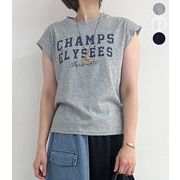 フレンチ スリーブ ロゴ Tシャツ スカーフ付き トップス 【2026新作】