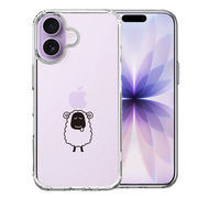 iPhone17 側面ソフト 背面ハード ハイブリッド クリア ケース ひつじ 羊