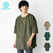 【フェイクスウェード5分袖】MinoriTY メンズ レディース カットソー 夏服 新作 2026