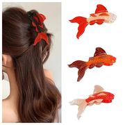 4色 金魚ヘアクリップ　金魚髪飾り  錦鯉 バンスクリップ  金魚ヘアピン　金魚雑貨