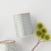 晋山窯ヤマツ 小紋茶器 五角湯呑 檜合わせ[美濃焼]