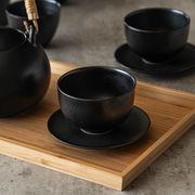 深山 鉄黒茶器 かさね 茶器 煎茶&茶たく[美濃焼]