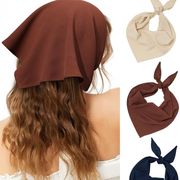 三角バンダナ 無地 ヘッドスカーフ ヘアターバン レトロ ヘア小物